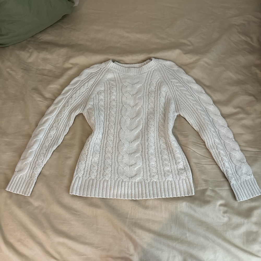 rachel zoe white cable knit sweater